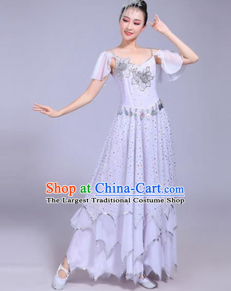 Professional Modern Dance Opening Dance White Dress Stage Show Chorus Costumes for Women