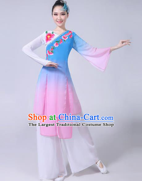 Chinese Classical Dance Dress Traditional Chorus Group Dance Umbrella Dance Costumes for Women