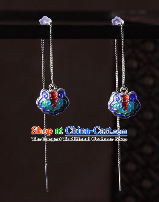 Chinese Traditional Cloisonne Ear Jewelry Accessories National Hanfu Earrings for Women