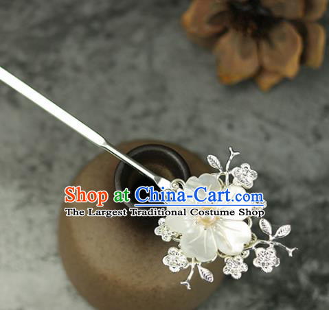 Handmade Chinese Traditional Shell Flower Hairpins Traditional Classical Hanfu Hair Accessories for Women