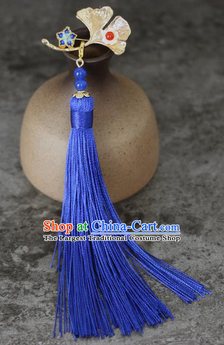 Chinese Traditional Ginkgo Leaf Tassel Brooch Traditional Classical Hanfu Jewelry Accessories for Women