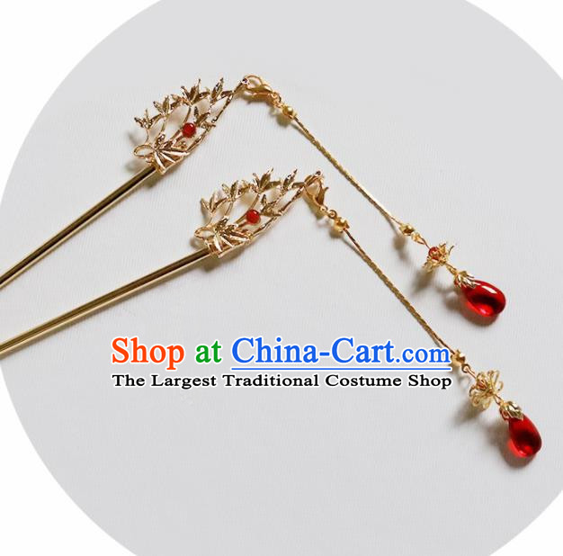 Handmade Chinese Traditional Bamboo Hair Clips Hairpins Ancient Classical Hanfu Hair Accessories for Women