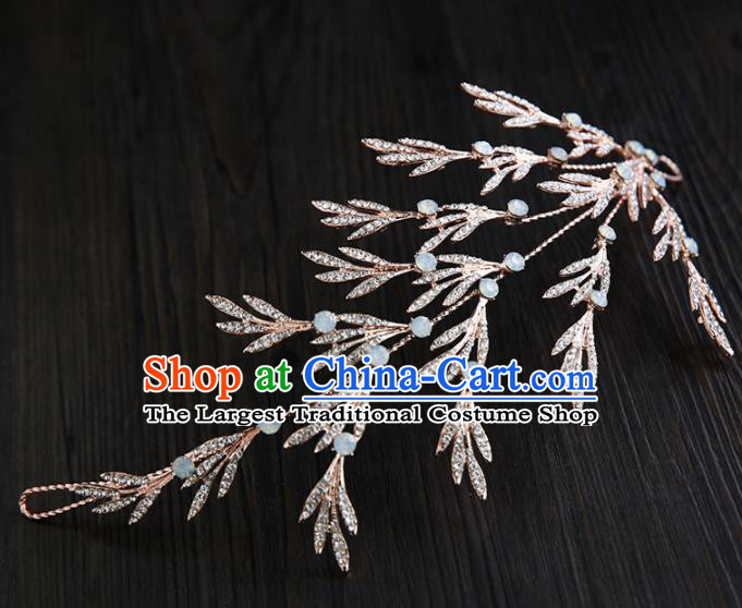 Handmade Top Grade Bride Hair Accessories Baroque Golden Crystal Hair Stick for Women