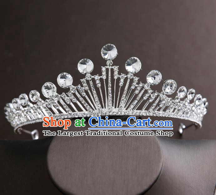 Handmade Top Grade Bride Crystal Royal Crown Hair Accessories Baroque Princess Hair Clasp for Women