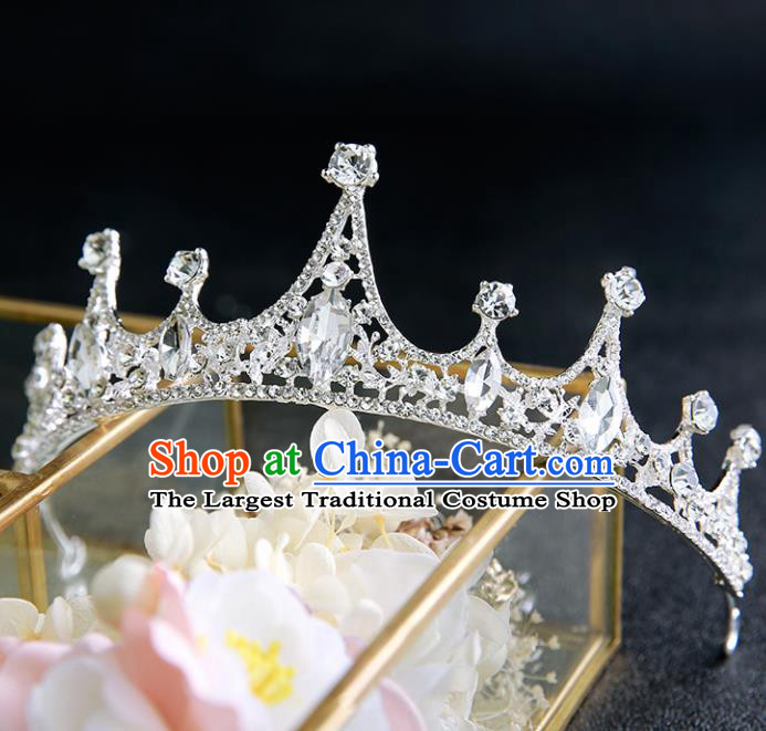 Handmade Top Grade Crystal Royal Crown Hair Accessories Baroque Princess Hair Clasp for Women