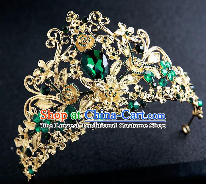 Top Grade Handmade Baroque Court Royal Crown Hair Accessories Princess Hair Clasp for Women