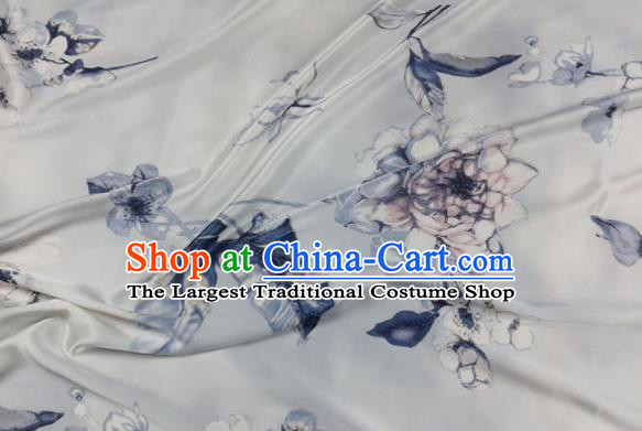 Asian Chinese Traditional Pattern Design Blue Brocade Fabric Silk Fabric Chinese Material