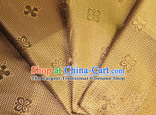 Asian Chinese Tang Suit Material Traditional Pattern Design Golden Satin Brocade Silk Fabric