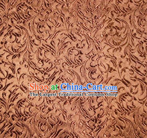 Asian Chinese Tang Suit Bronze Silk Fabric Brocade Material Traditional Palace Pattern Design Satin