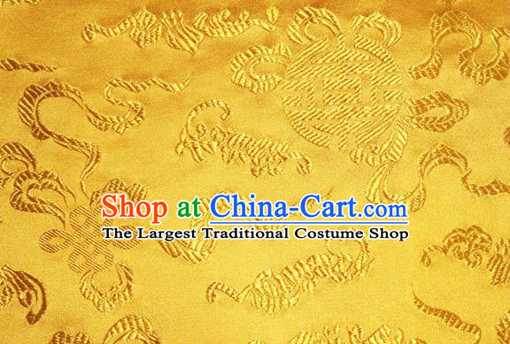 Asian Chinese Tang Suit Silk Fabric Golden Brocade Traditional Cucurbit Pattern Design Satin Material