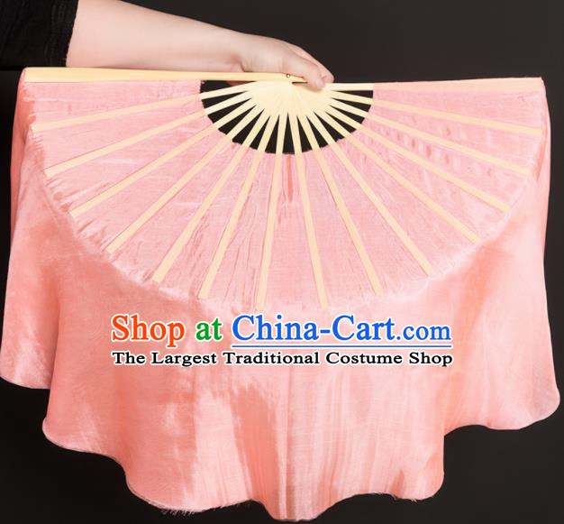 Chinese Traditional Folk Dance Props Pink Silk Fans Folding Fans Yangko Fan