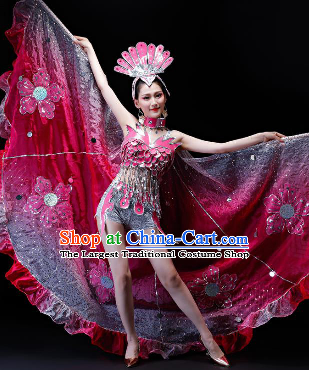Professional Modern Dance Costumes Opening Dance Stage Show Clothing with Wings for Women