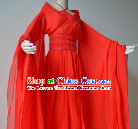Traditional Chinese Tang Dynasty Wedding Costumes Ancient Cosplay Imperial Concubine Red Hanfu Dress for Women