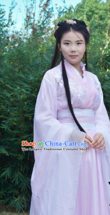 Traditional Chinese Jin Dynasty Princess Costumes Ancient Cosplay Imperial Concubine Pink Hanfu Dress for Women