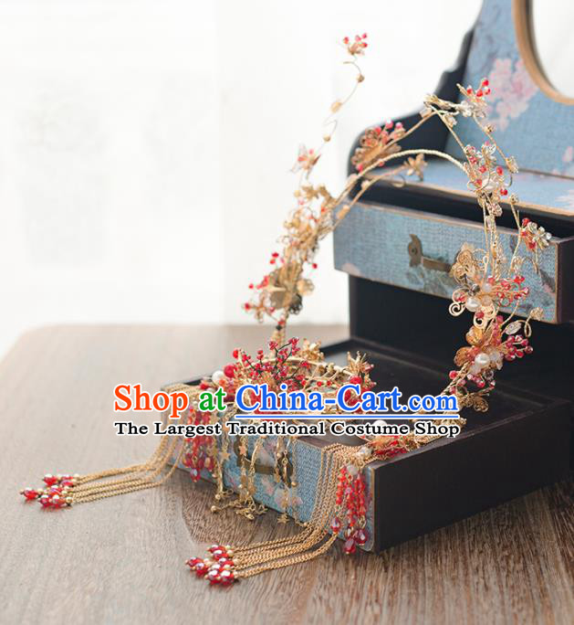 Chinese Ancient Wedding Hair Accessories Phoenix Coronet Bride Hairpins Headwear for Women
