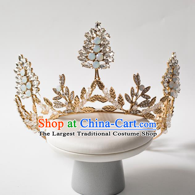 Top Grade Handmade Wedding Hair Accessories Bride Zircon Royal Crown Headwear for Women