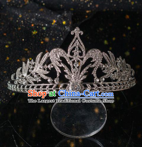 Top Grade Handmade Wedding Hair Accessories Bride Crystal Royal Crown Headwear for Women