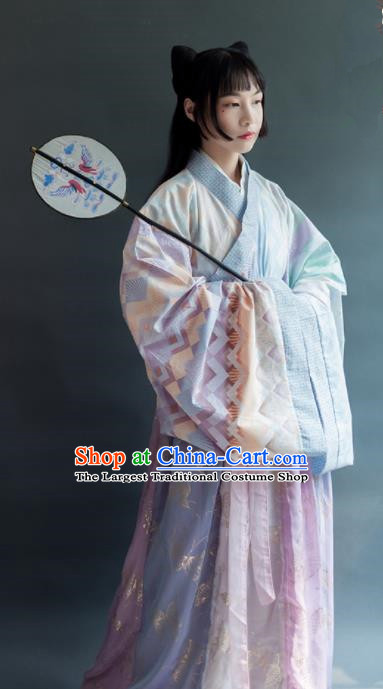 Chinese Traditional Jin Dynasty Palace Lady Historical Costumes Ancient Royal Princess Hanfu Dress for Women
