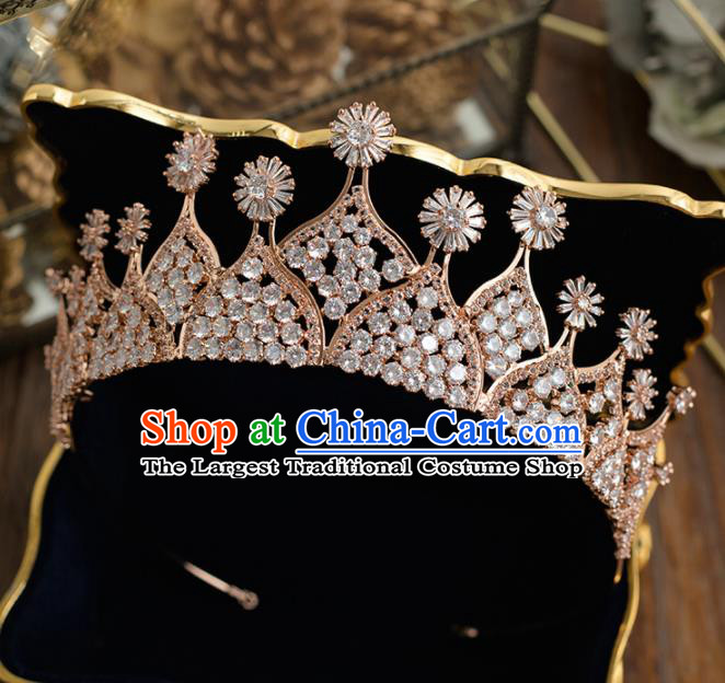 Top Grade Handmade Wedding Princess Hair Accessories Bride Royal Crown Headwear for Women