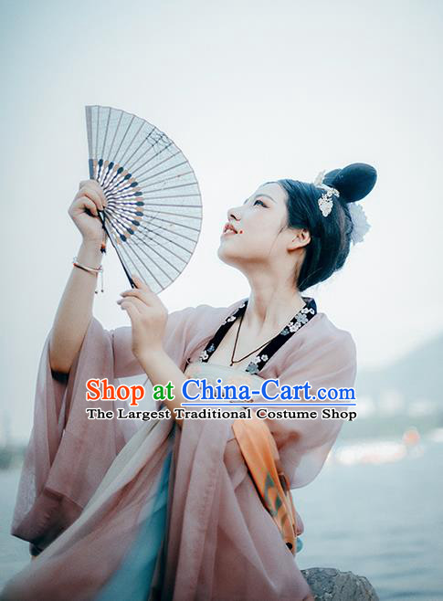 Chinese Traditional Tang Dynasty Historical Costumes Ancient Palace Princess Court Maid Hanfu Dress for Women