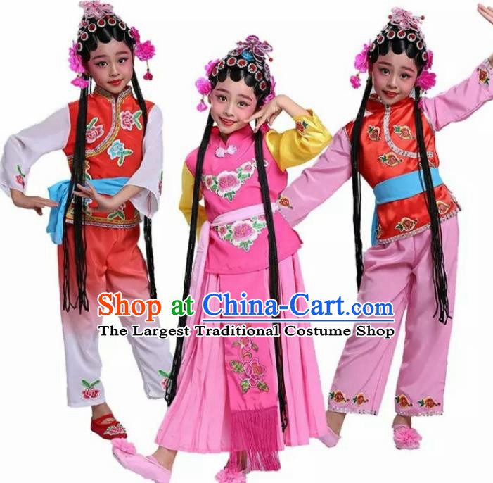 Chinese Traditional Folk Dance Costumes Ancient Beijing Opera Diva Clothing for Kids