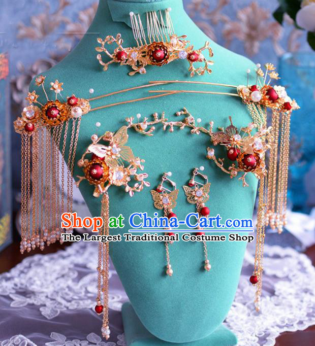 Chinese Traditional Wedding Hair Accessories Ancient Hairpins Complete Set for Women