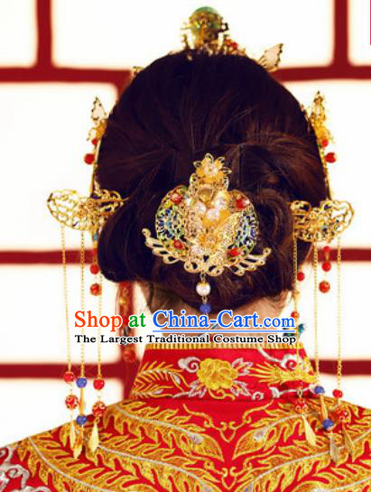 Chinese Traditional Wedding Hair Accessories Ancient Bride Hair Combs Hairpins Headdress for Women