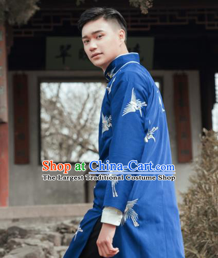 Traditional Chinese Ancient Nobility Childe Costumes Republic China Period Drama Embroidered Gown for Men