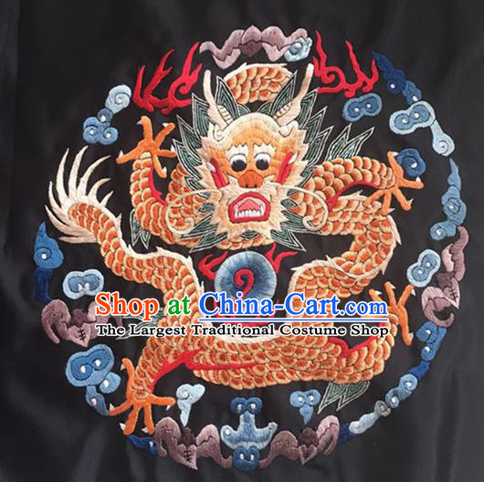 Chinese Traditional Handmade Embroidery Craft Embroidered Patches Embroidering Dragon Silk Piece