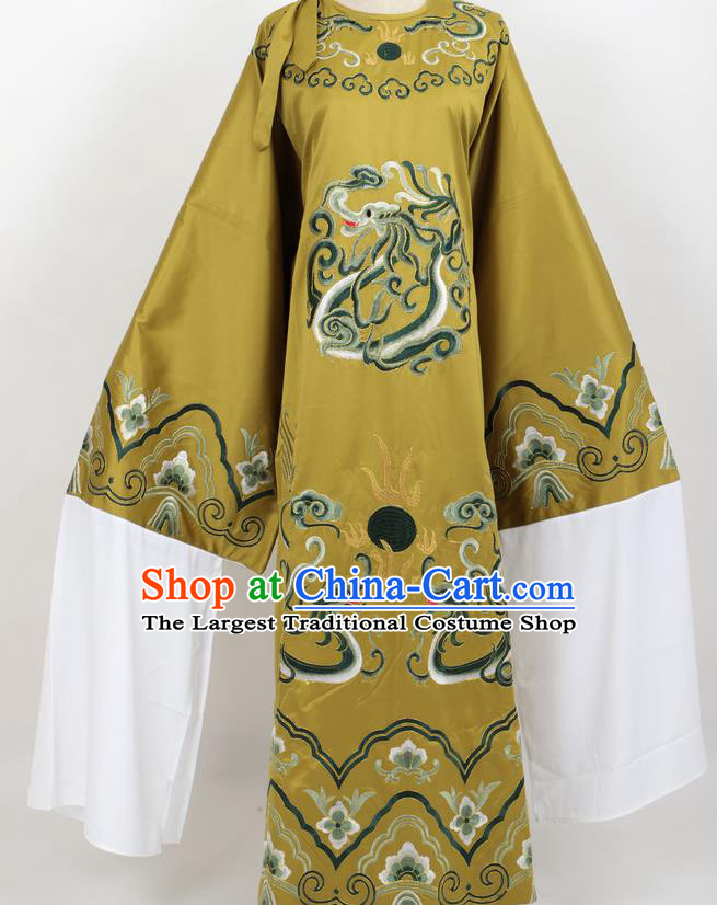 Professional Chinese Traditional Beijing Opera Niche Olive Green Ceremonial Robe Ancient Number One Scholar Costume for Men