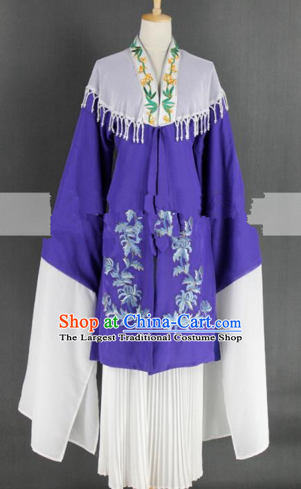 Chinese Traditional Peking Opera Diva Purple Dress Ancient Rich Lady Costume for Women