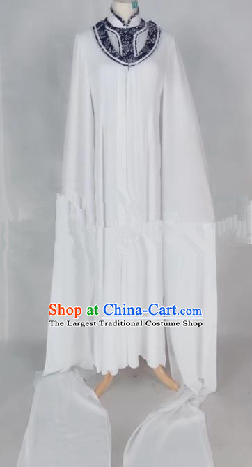 Professional Chinese Traditional Beijing Opera Qin Xianglian White Dress Ancient Country Lady Costume for Women