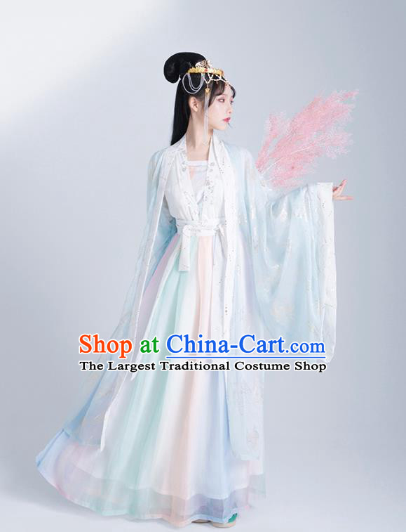 Asian Chinese Tang Dynasty Princess Hanfu Dress Traditional Ancient Goddess Court Lady Costumes for Women