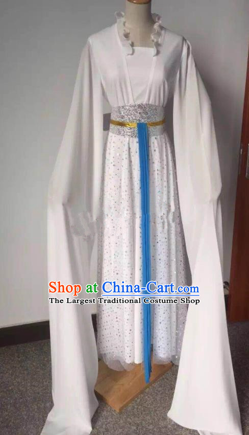 Chinese Traditional Peking Opera White Dress Ancient Young Lady Costume for Women