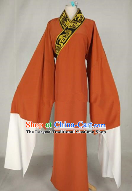 Chinese Traditional Beijing Opera Niche Orange Robe Ancient Scholar Costume for Men