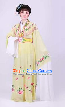 Chinese Traditional Peking Opera Actress Rich Lady Yellow Dress Ancient Royal Princess Costume for Women