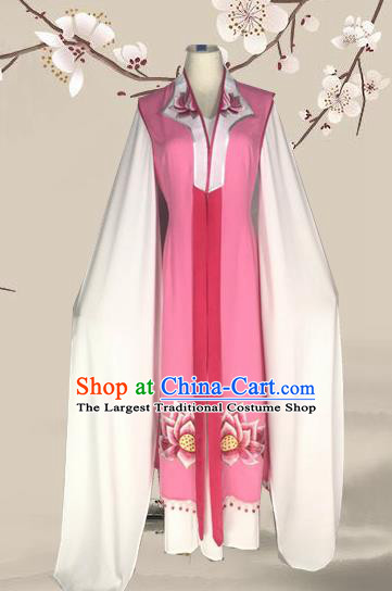 Chinese Traditional Peking Opera Actress Pink Dress Ancient Taoist Nun Costume for Women