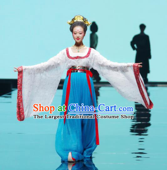 Asian Chinese Tang Dynasty Royal Empress Hanfu Dress Traditional Ancient Goddess Imperial Concubine Costumes for Women