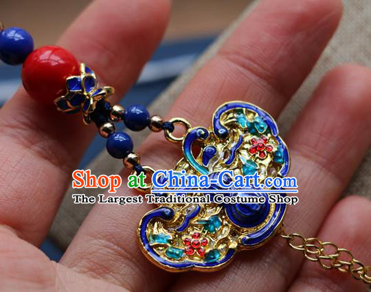 Chinese Qing Dynasty Cloisonne Butterfly Brooch Pendant Traditional Hanfu Ancient Imperial Consort Accessories for Women