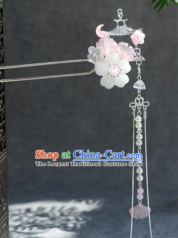 Chinese Ancient Ming Dynasty Palace Princess Tassel Hairpins Traditional Hanfu Court Hair Accessories for Women