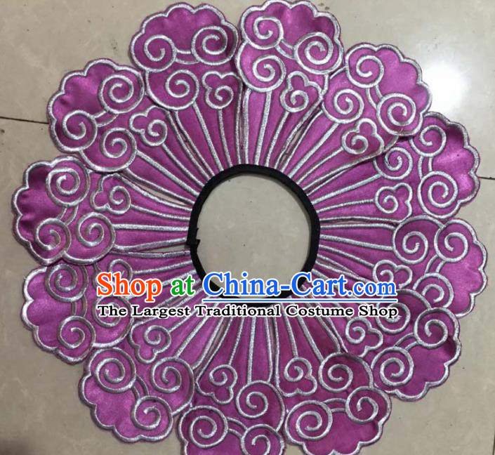 Chinese Traditional Embroidery Shoulder Accessories National Purple Embroidered Cloud Patch