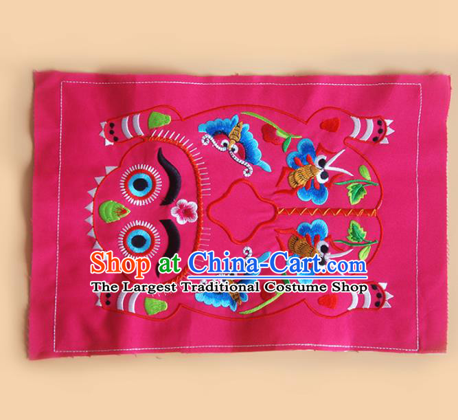 Chinese Traditional Embroidered Tiger Butterfly Rosy Applique National Dress Patch Embroidery Cloth Accessories
