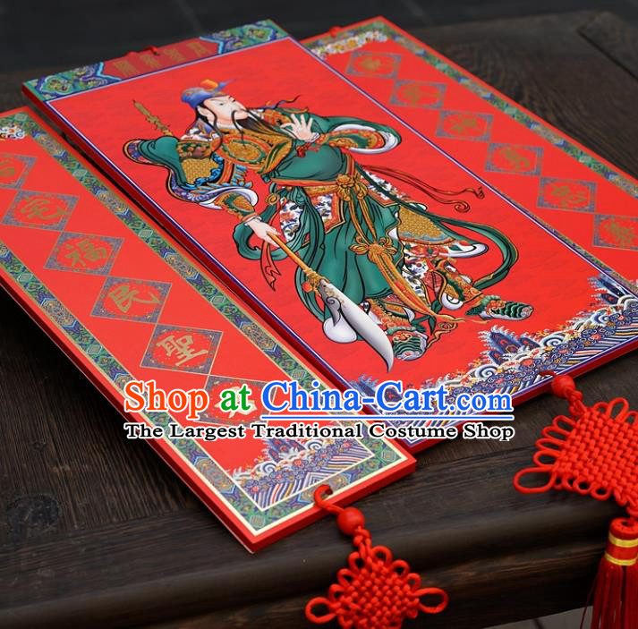 Chinese New Year Wood Door God Decoration Supplies China Traditional Spring Festival Lucky Pendant Items