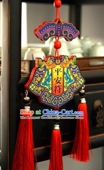 Chinese New Year Wood Peaceful Decoration Supplies China Traditional Spring Festival Lucky Pendant Items
