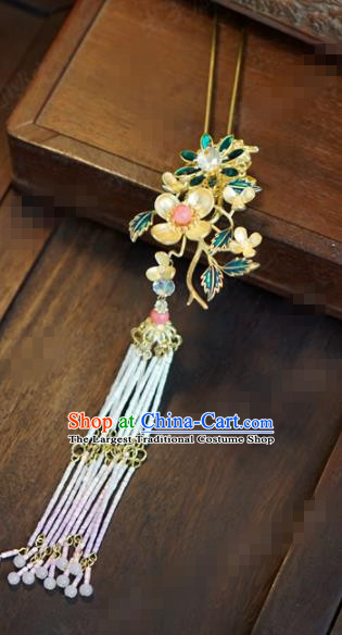 Traditional Chinese Ancient Bride Tassel Hair Clip Hanfu Court Queen Hairpins Handmade Hair Accessories for Women
