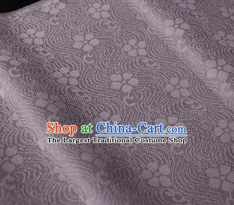 Traditional Chinese Dark Purple Silk Fabric Classical Plum Blossom Pattern Silk Cloth