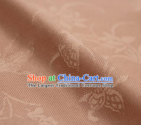 Traditional Chinese Classical Butterfly Lotus Pattern Pink Silk Fabric Ancient Hanfu Silk Cloth