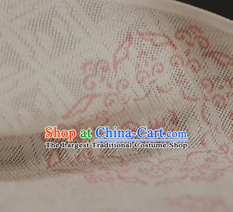 Traditional Chinese Classical Rosette Pattern Beige Silk Fabric Ancient Hanfu Silk Cloth