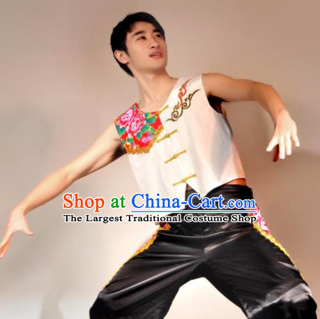 Traditional Chinese Folk Dance Costume Yanko Dance Stage Show Clothing for Men