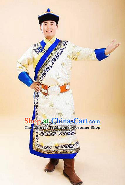 Chinese Traditional Mongol Nationality Costumes Mongolian Ethnic Prince Robe for Men